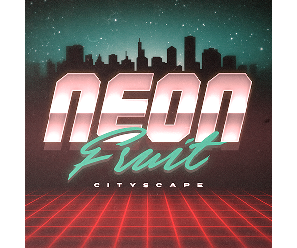Neon Fruit Cityscape